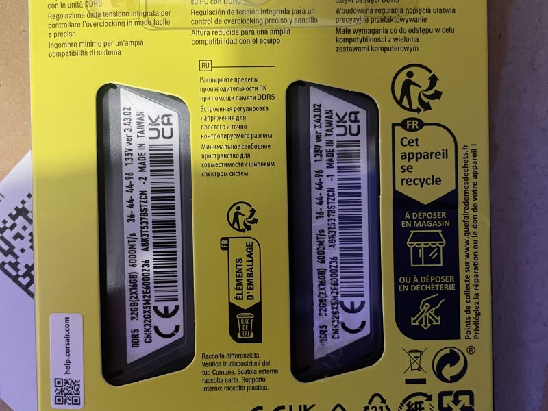 Memoria Ram DDR5 Corsair 32Gb