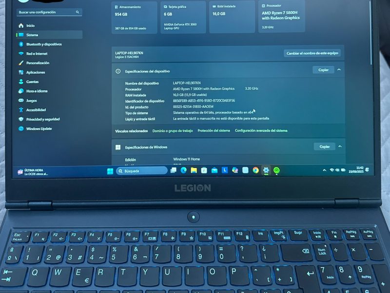 Portátil Lenovo Legion 5 15ACH6H-1TB-RTX3060-15.6”