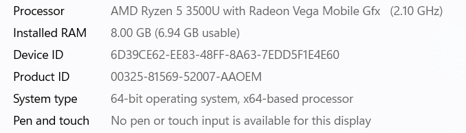 Vendo Huawei Matebook D14 (2020)